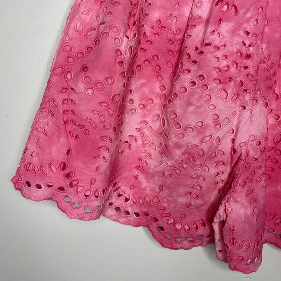 GENERATION LOVE Womens Pink Eyelet Ferris Embroidered Shorts NEW Scalloped Sz S - Picture 8 of 12